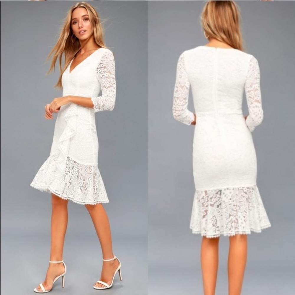 LuLu make time for me white lace midi mermaid